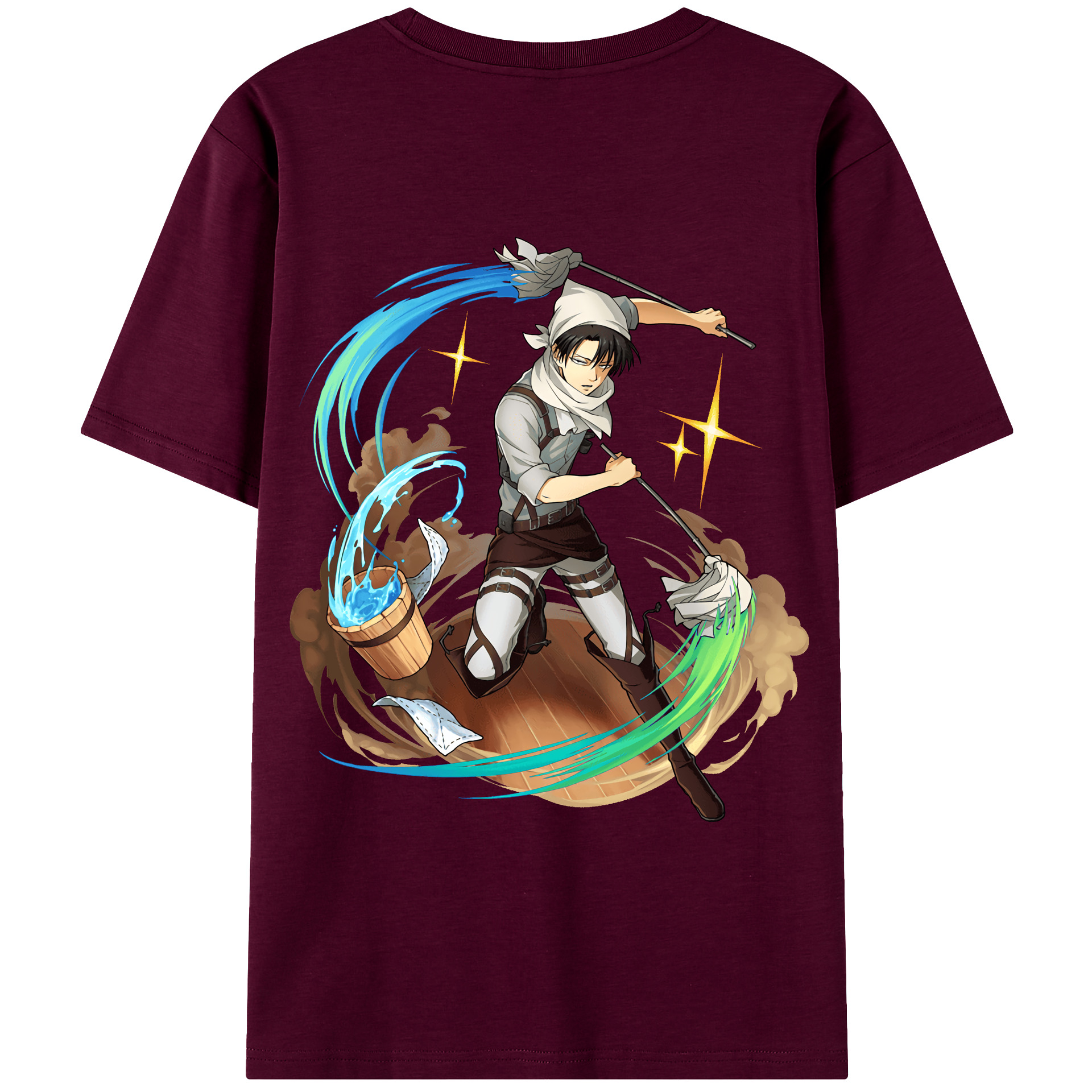 （画像用） 進撃の巨人 リヴァイ·アッカーマン Attack on Titan Levi Ackerman レディース半袖Tシャツ(バックプリント)